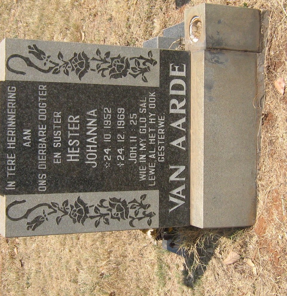 AARDE Hester Johanna, van 1952-1969