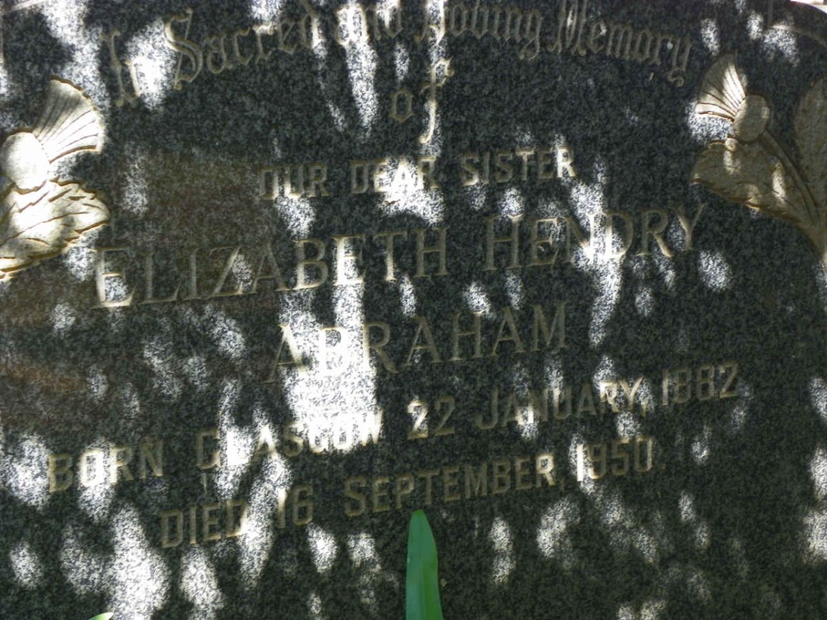 ABRAHAM Elizabeth Hendry 1882-1950