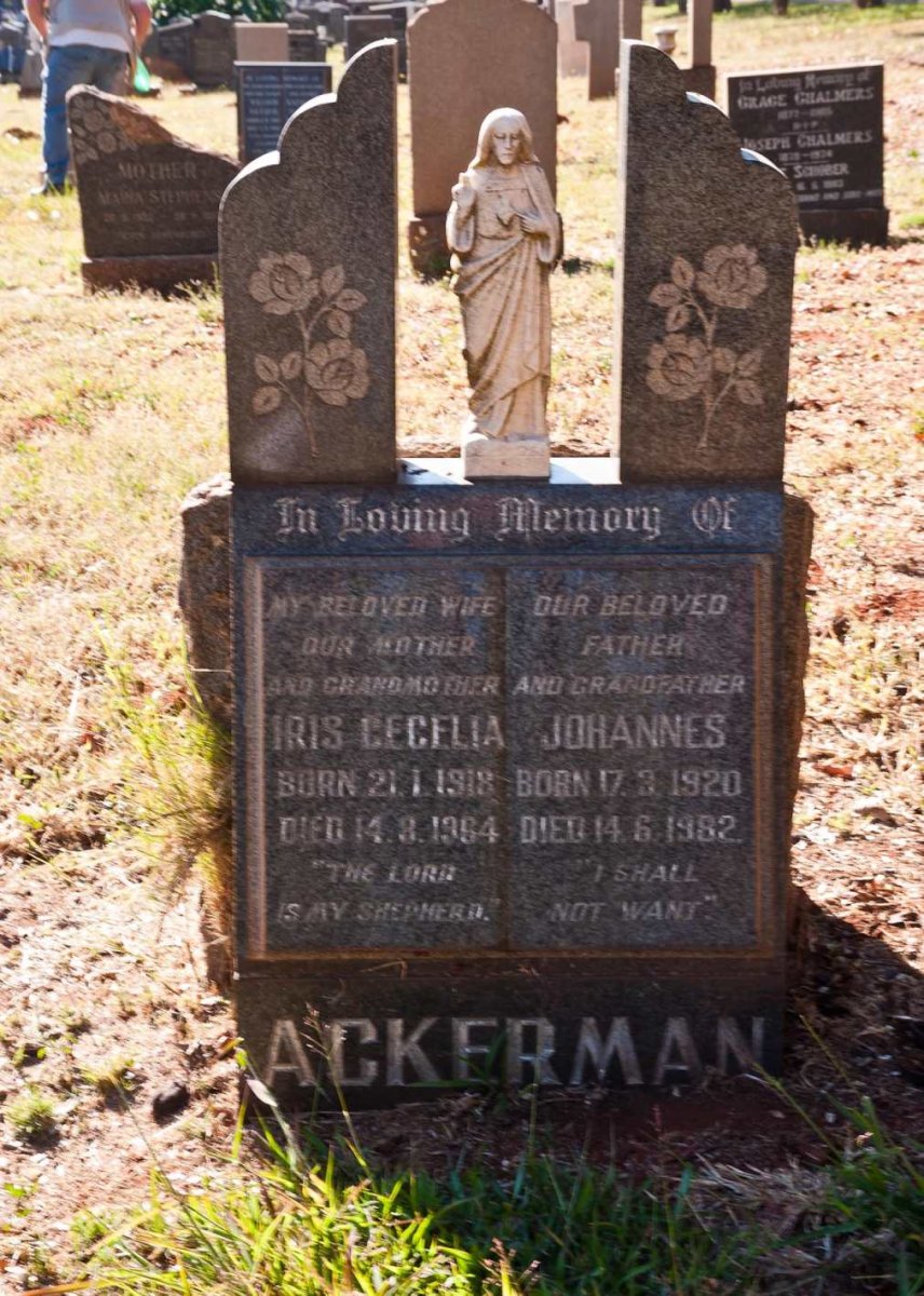 ACKERMAN Johannes 1920-1982 &amp; Iris Cecelia 1918-1964