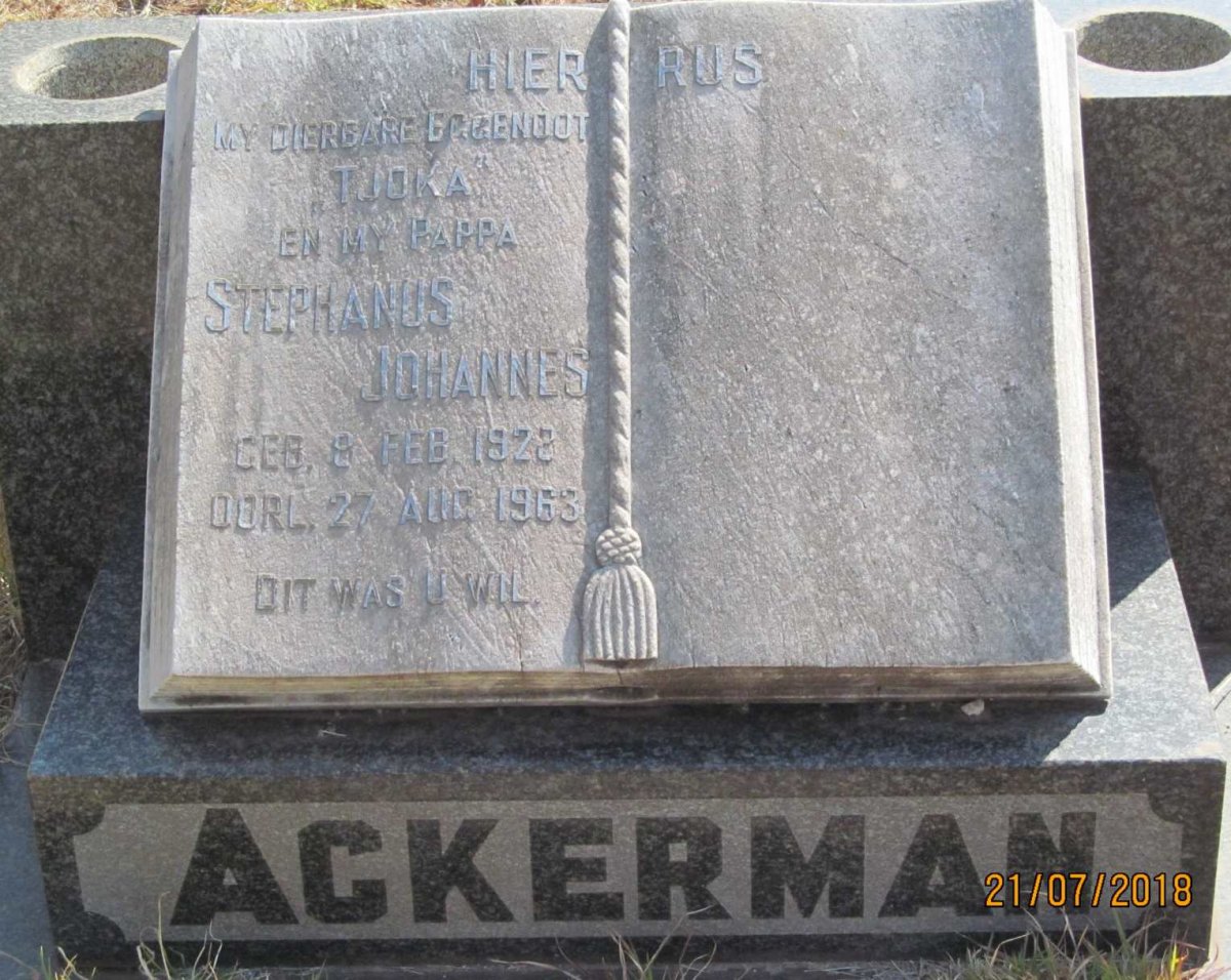 ACKERMAN Stephanus Johannes 1928-1963