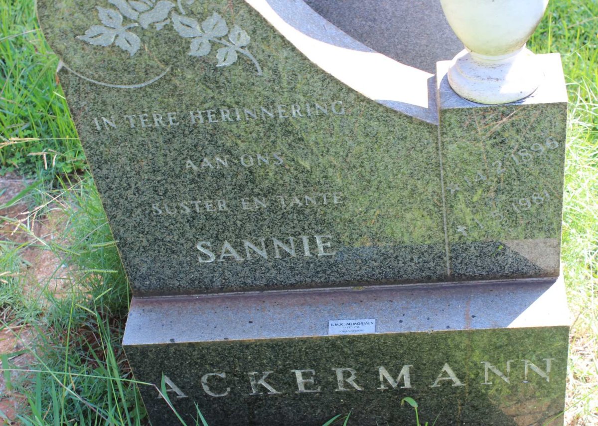 ACKERMANN Sannie 1896-1981
