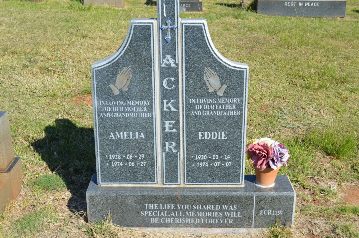 ACKER Eddie 1920-1974 &amp; Amelia 1928-1974