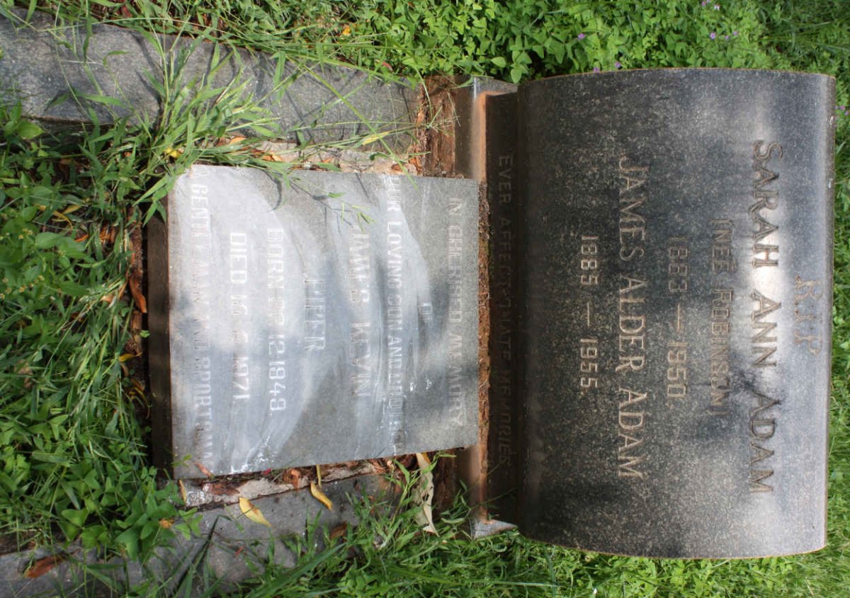 ADAM James Alder 1885-1955 &amp; Sarah Ann ROBINSON 1883-1950 :: PIPER James Kevin 1949-1971