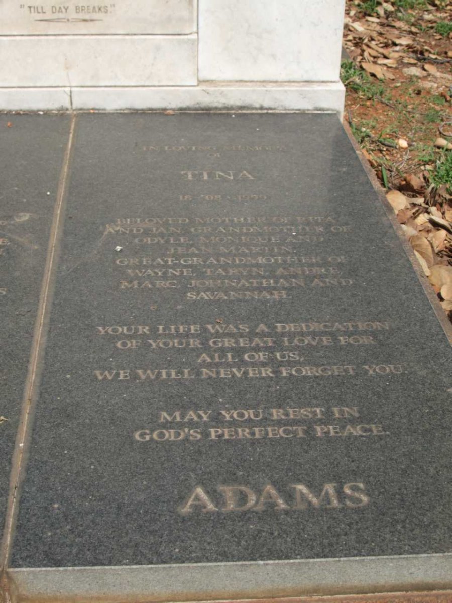 ADAMS John -19?? &amp; Tina -19?? :: ADAMS Alex. 1933-1953