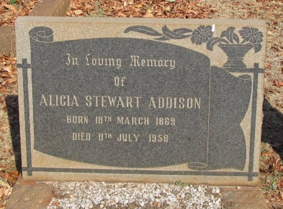 ADDISON Alicia Stewart 1869-1958