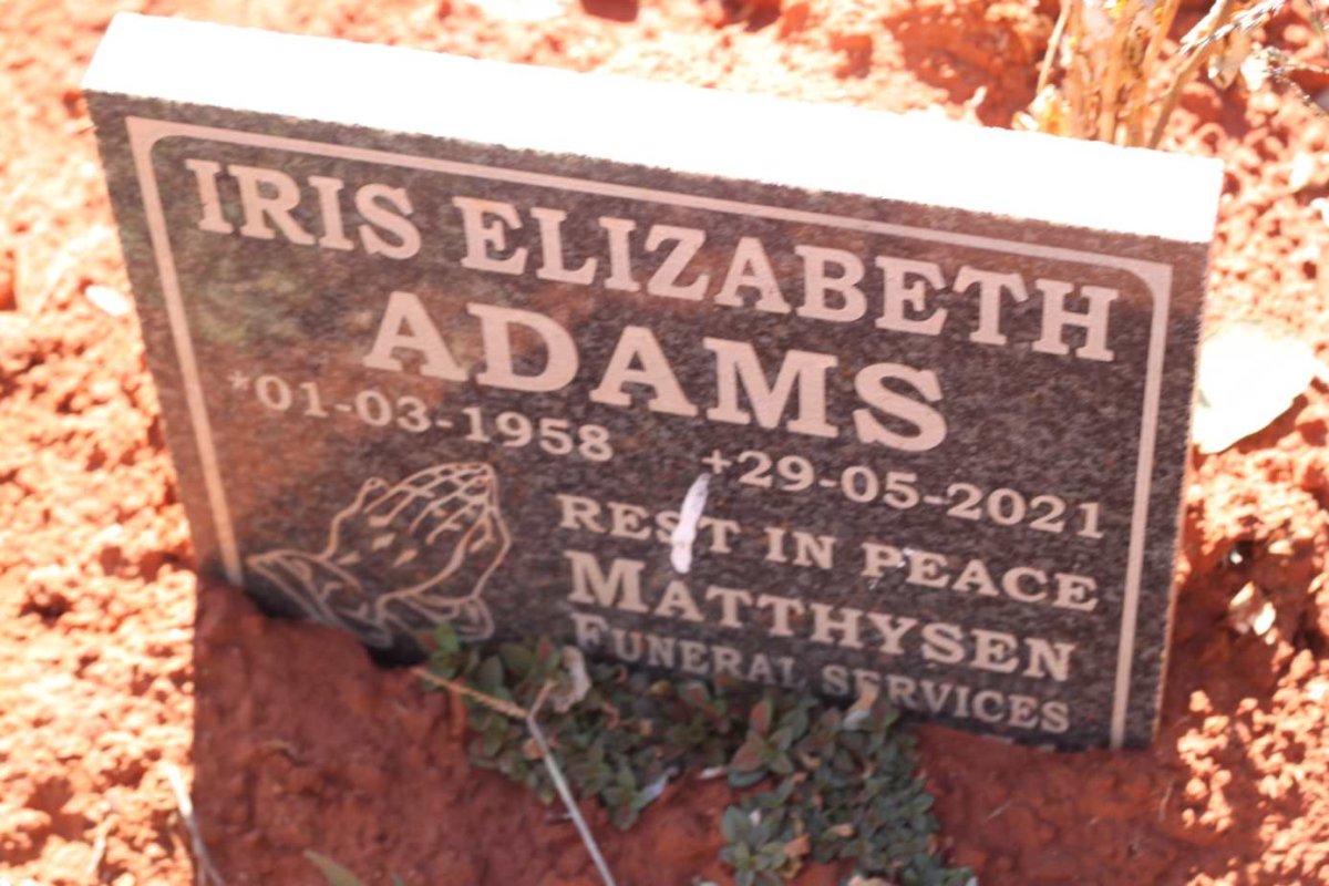 ADAMS Iris Elizabeth 1958-2021