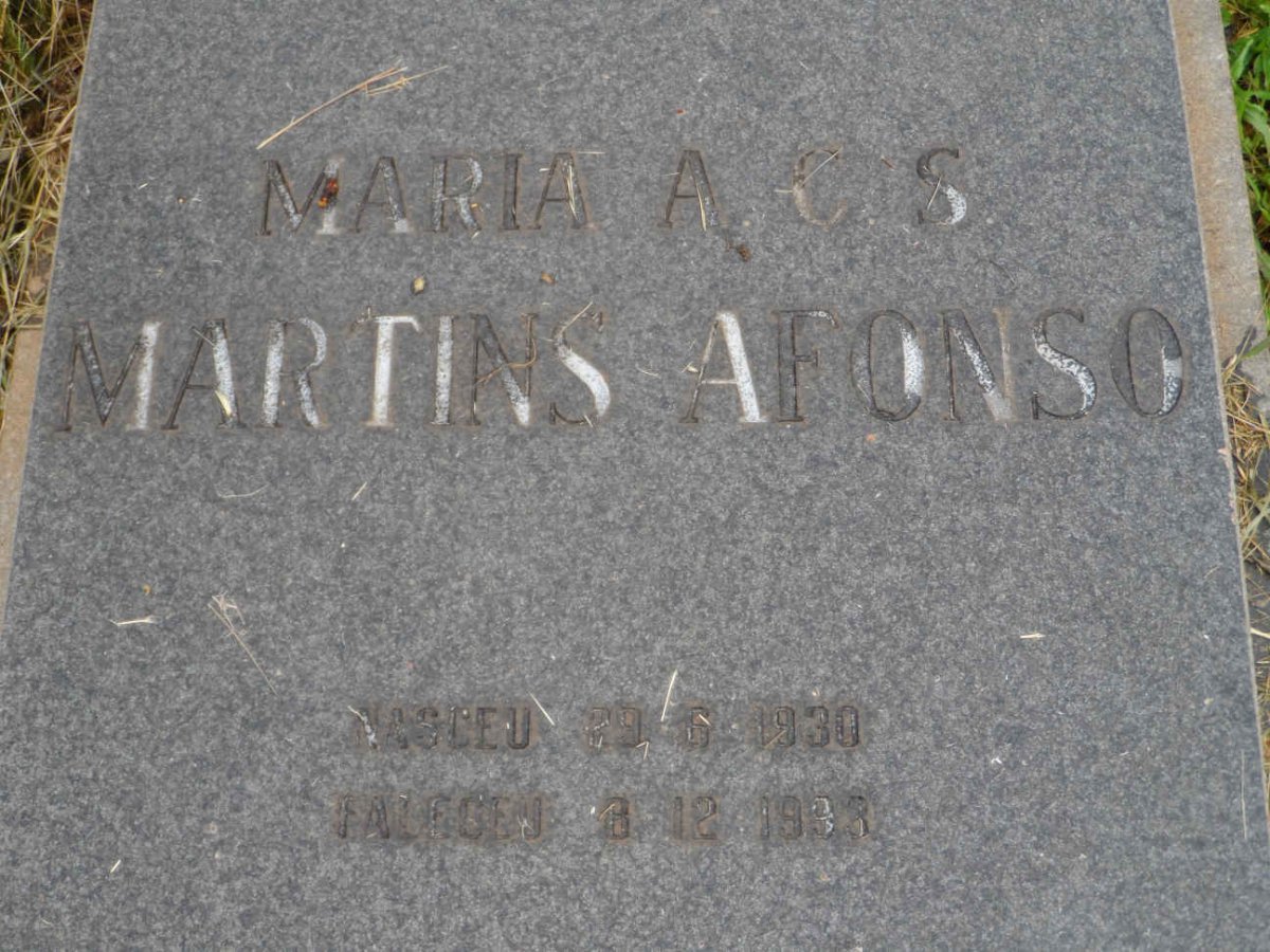 AFONSO Maria A.C.S., Martins 1930-1993
