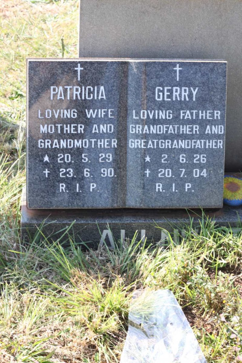 ALLNUTT Gerry 1926-2004 &amp; Patricia 1929-1990