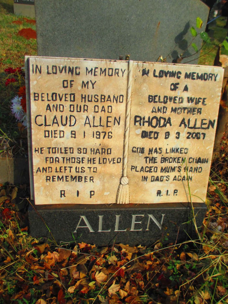ALLEN Claud -1976 &amp; Rhoda -2007