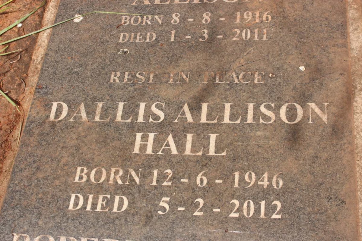 ALLISON Mary Agnes 1889-1949 :: ALLISON Thomas James 1916-2011