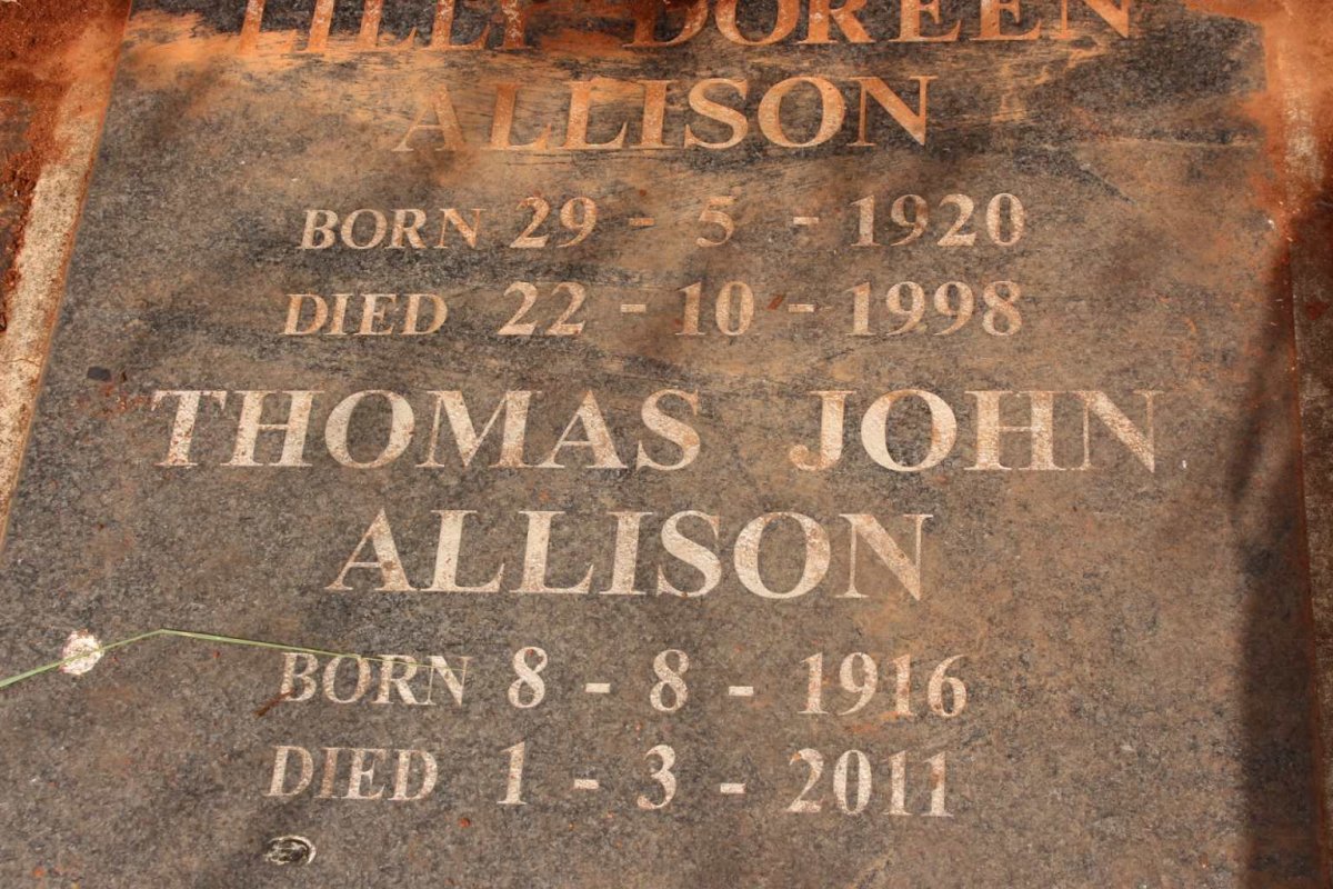 ALLISON Mary Agnes 1889-1949 :: ALLISON Thomas James 1916-2011