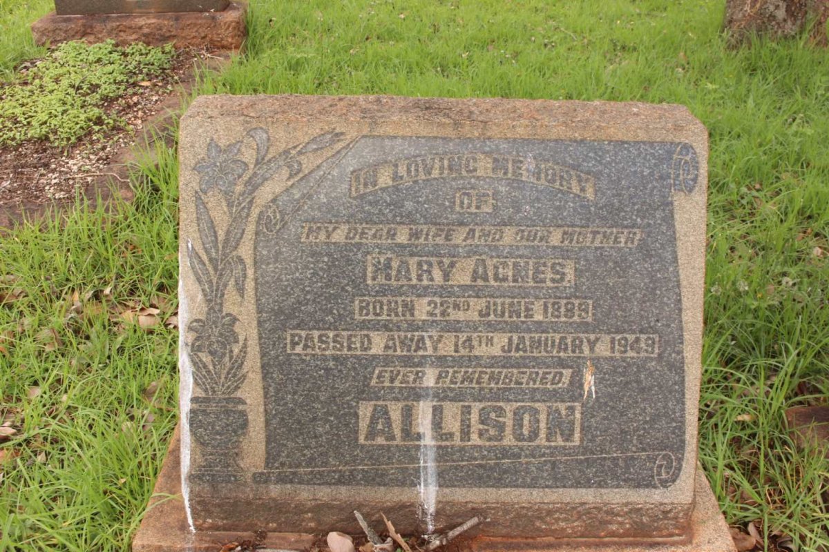 ALLISON Mary Agnes 1889-1949 :: ALLISON Thomas James 1916-2011