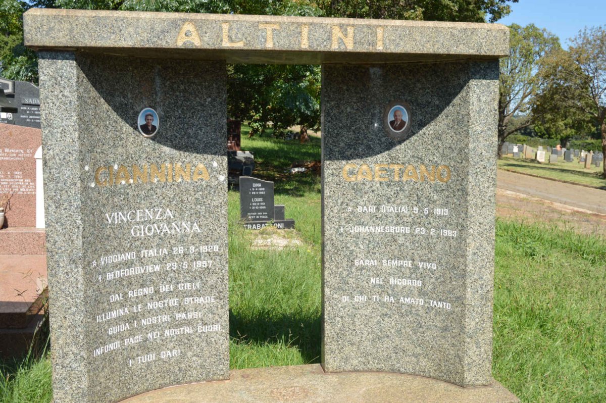ALTINI Caetano 1913-1983 &amp; Ciannina Giovanna 1920-1997