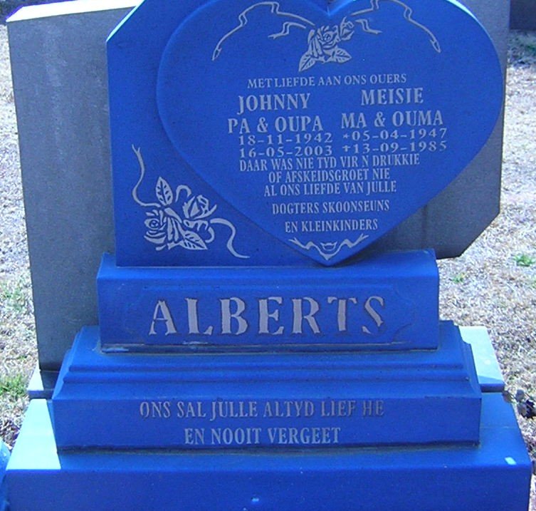 ALBERTS Johnny 1942-2003 &amp; Meisie 1947-1985