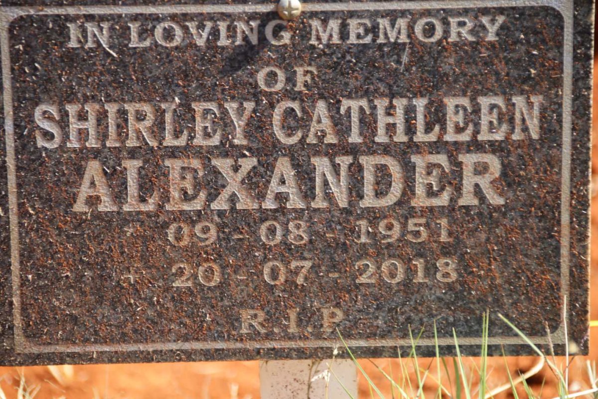 ALEXANDER Shirley Cathleen 1951-2018
