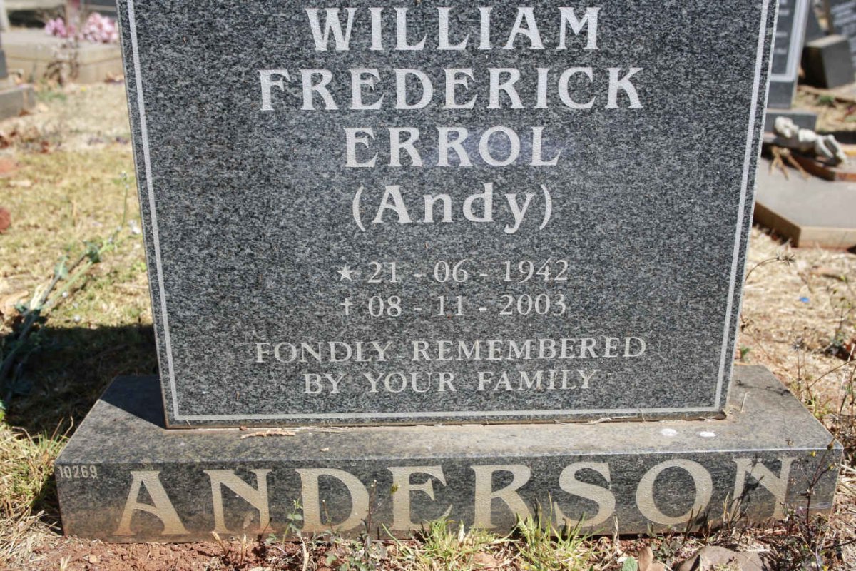 ANDERSON William Frederick Errol 1942-2003