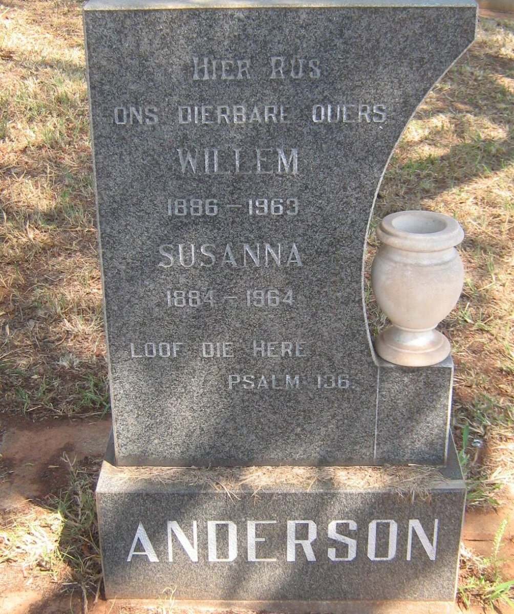 ANDERSON Willem 1886-1963 &amp; Susanna 1884-1964
