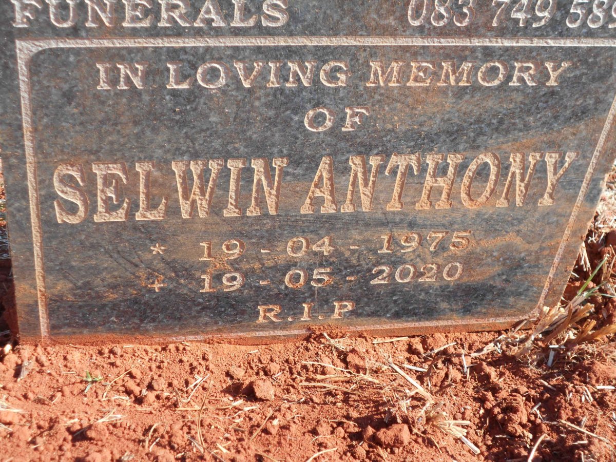 ANTHONY Selwin 1975-2020
