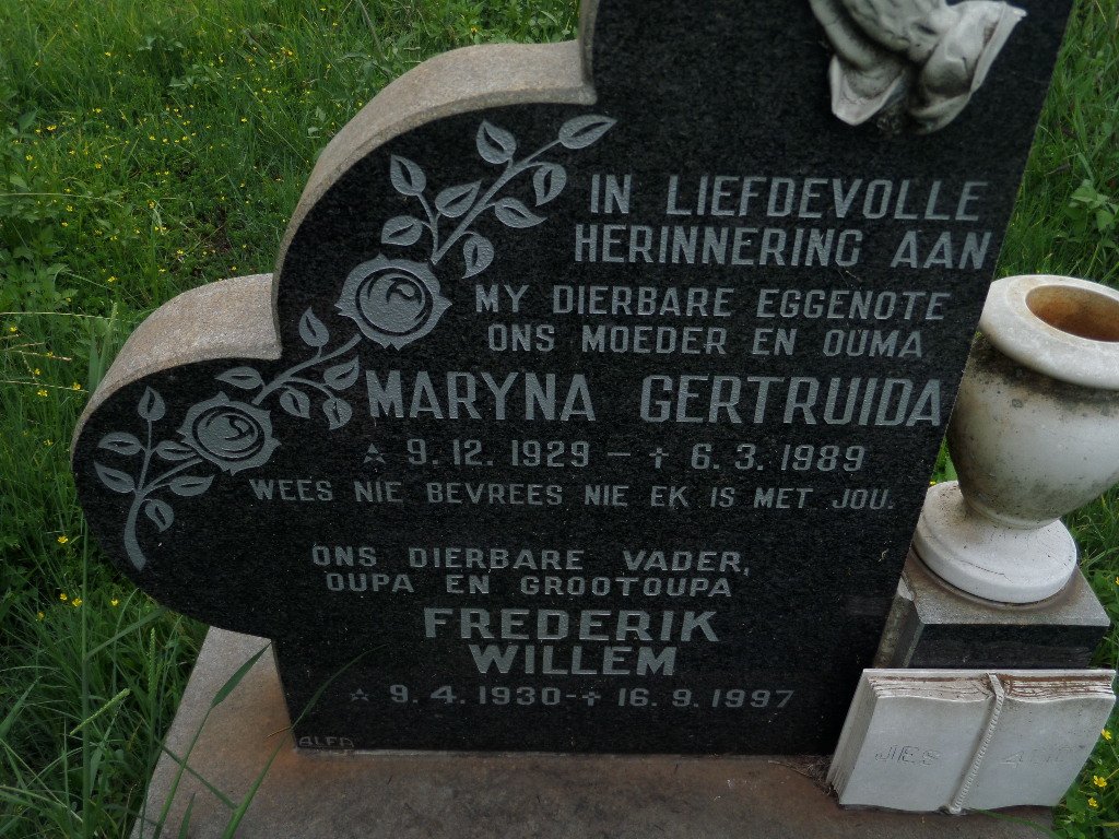 ANNANDALE Frederik Willem 1930-1997 &amp; Maryna Gertruida 1929-1989