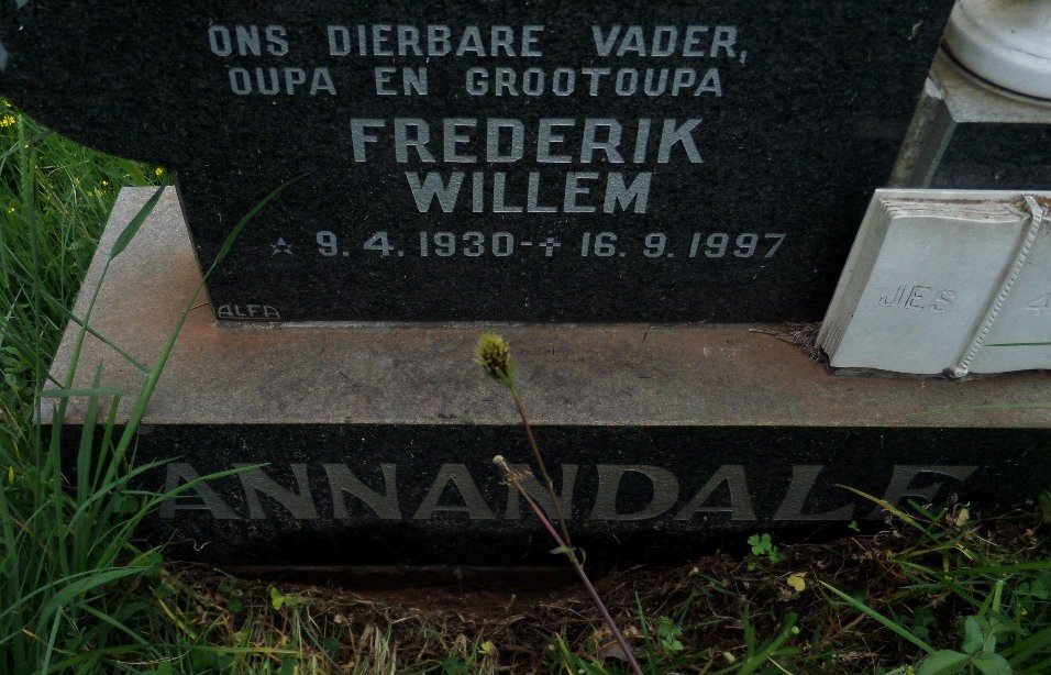 ANNANDALE Frederik Willem 1930-1997 &amp; Maryna Gertruida 1929-1989
