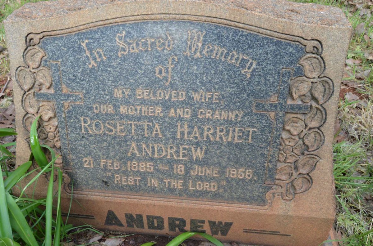 ANDREW Rosetta Harriet 1885-1956