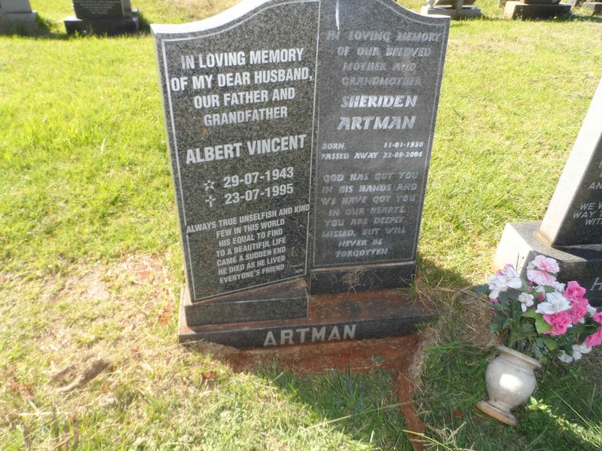 ARTMAN Albert Vincent 1943-1995 &amp; Sheridan 1950-2006