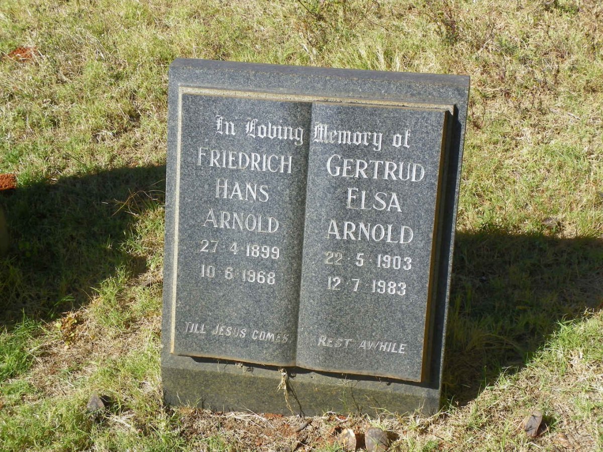 ARNOLD Friedrich Hans 1899-1968 &amp; Gertrud Elsa 1903-1983
