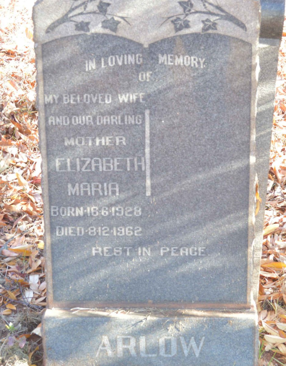 ARLOW Elizabeth Maria 1928-1962