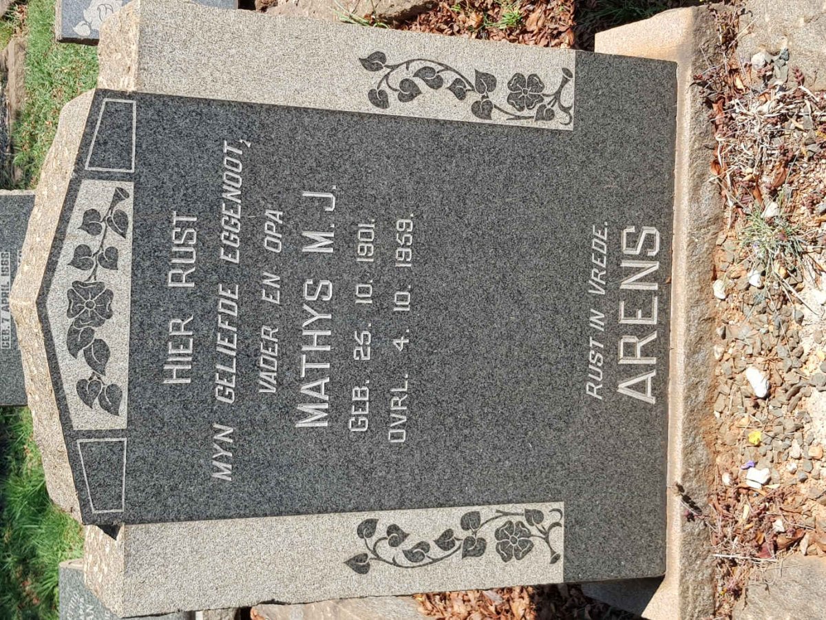 ARENS Mathys M.J. 1901-1959