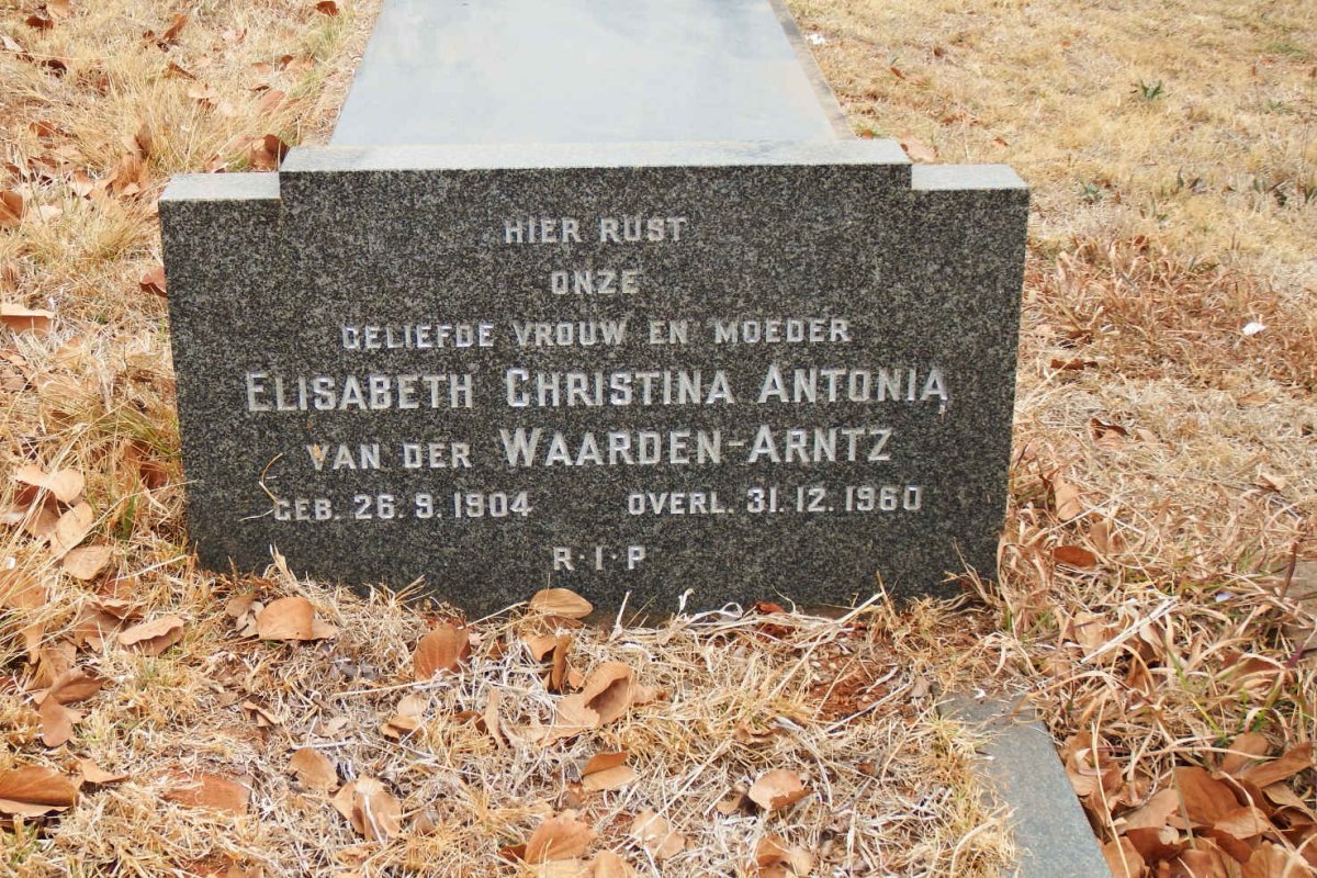 ARNTZ Elisabeth Christina Antonia, van der WAARDEN 1904-1960