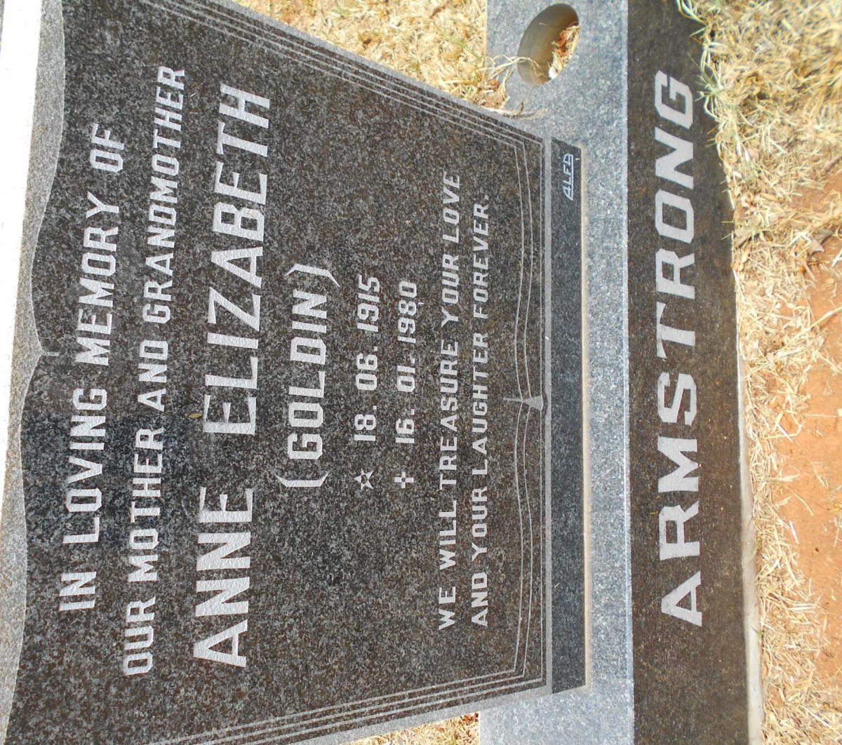 ARMSTRONG Anne Elizabeth nee GOLDIN 1915-1980