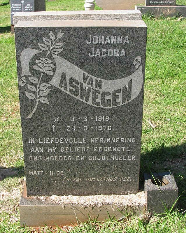 ASWEGEN Johanna Jacoba, van 1919-1976