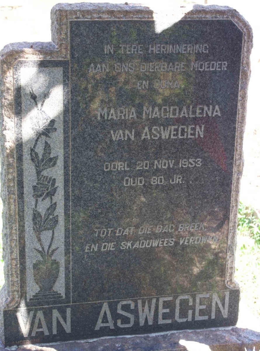 ASWEGEN Maria Magdalena, van -1953