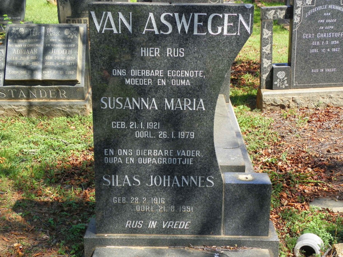 ASWEGEN Silas Johannes, van 1916-1991 &amp; Susanna Maria 1921-1979