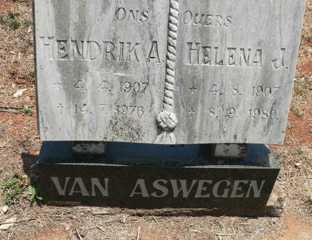 ASWEGEN Hendrik A., van 1907-1976 &amp; Helena J. 1907-1980
