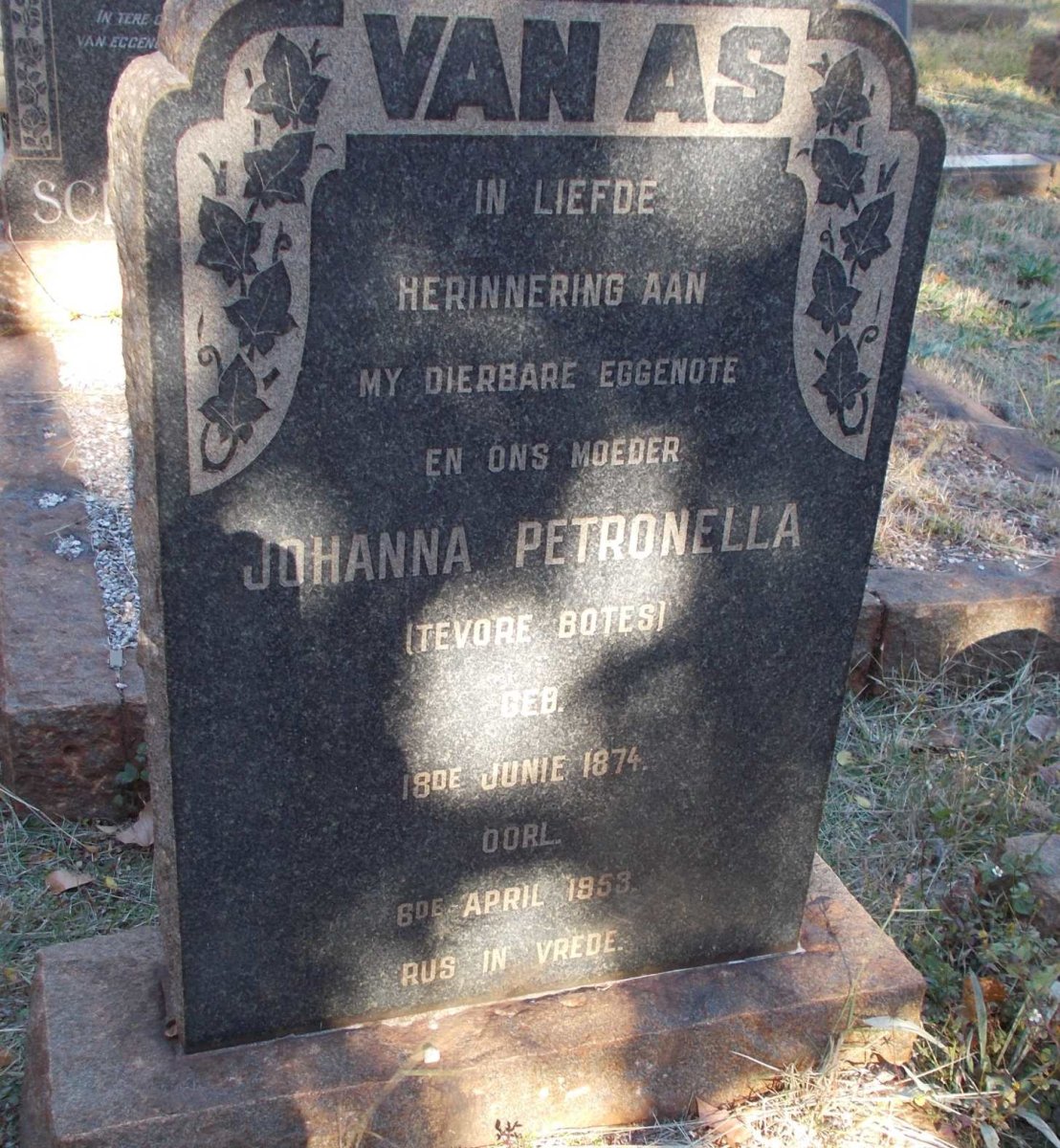 AS Johanna Petronella, van formerly BOTES 1874-1953