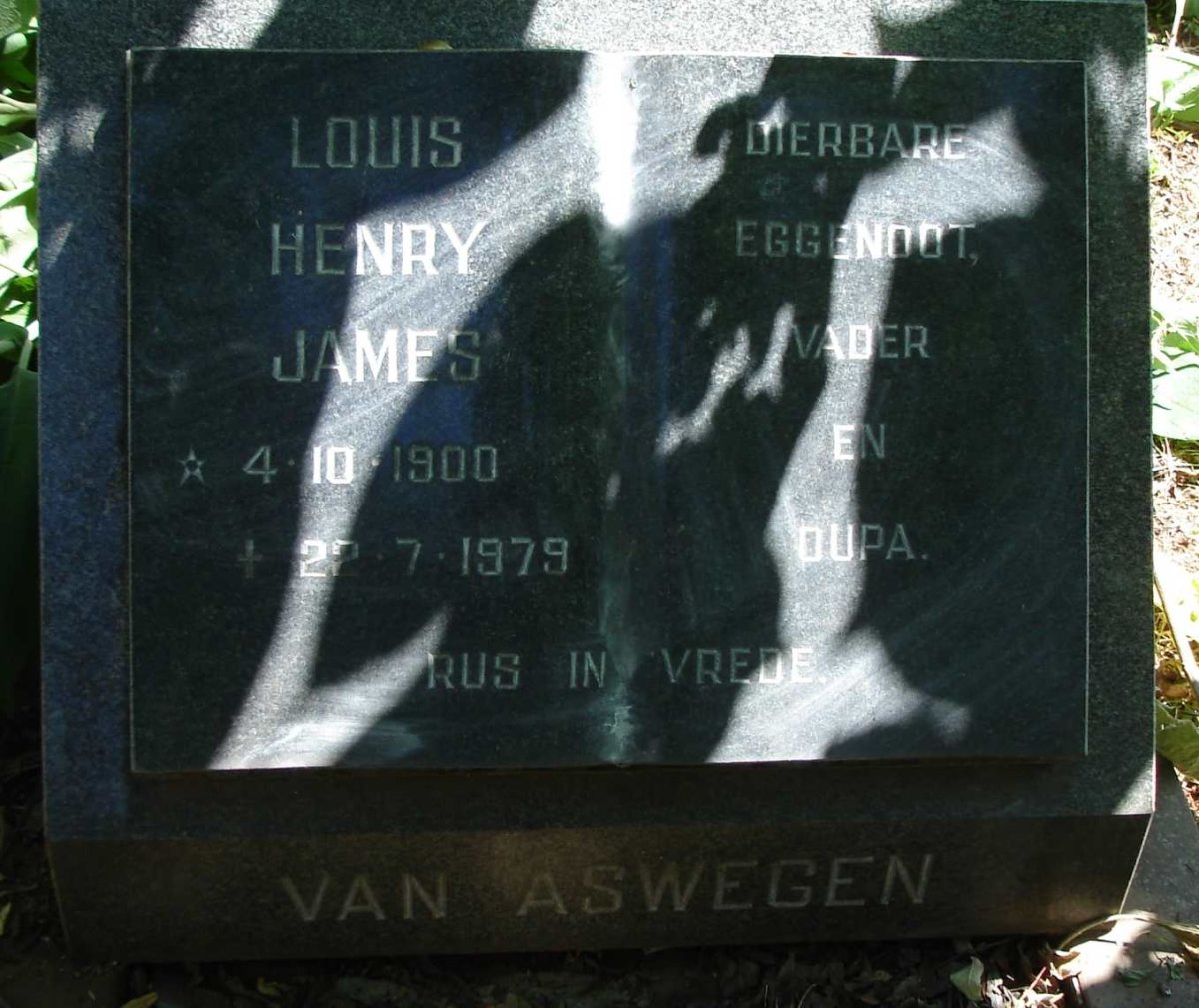 ASWEGEN Louis Henry James, van 1900-1979 :: VAN ASWEGEN Francois Petrus 1931-1996