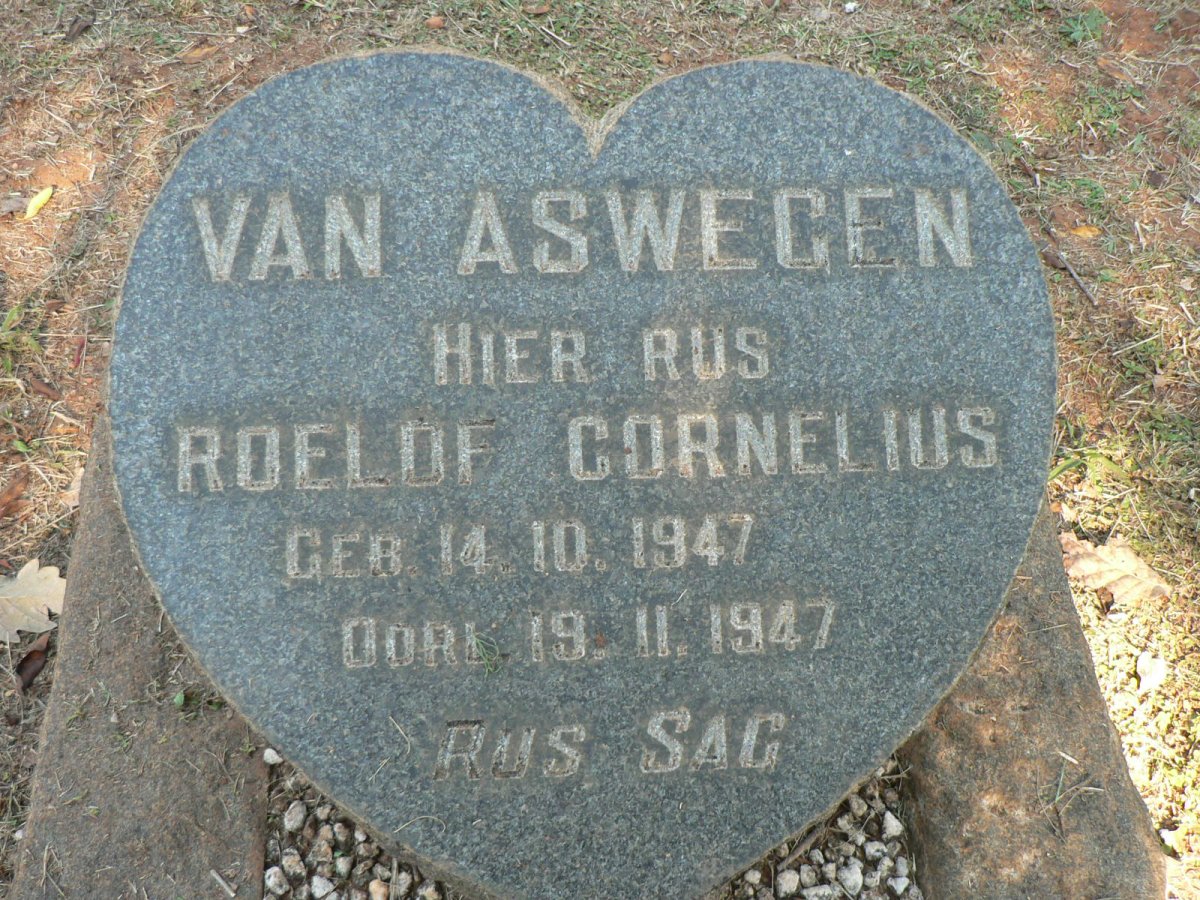 ASWEGEN Roelof Cornelius, van 1947-1947
