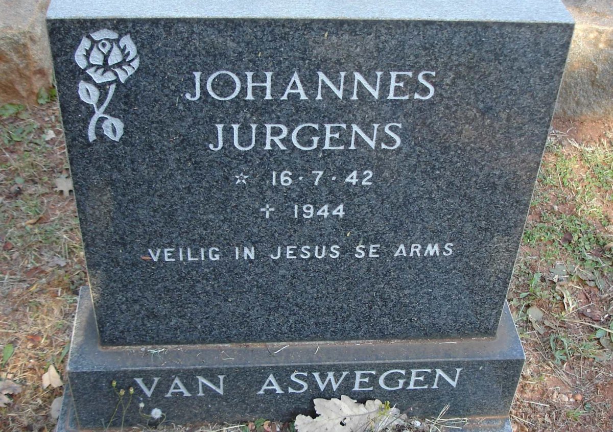 ASWEGEN Johannes Jurgens, van 1942-1944