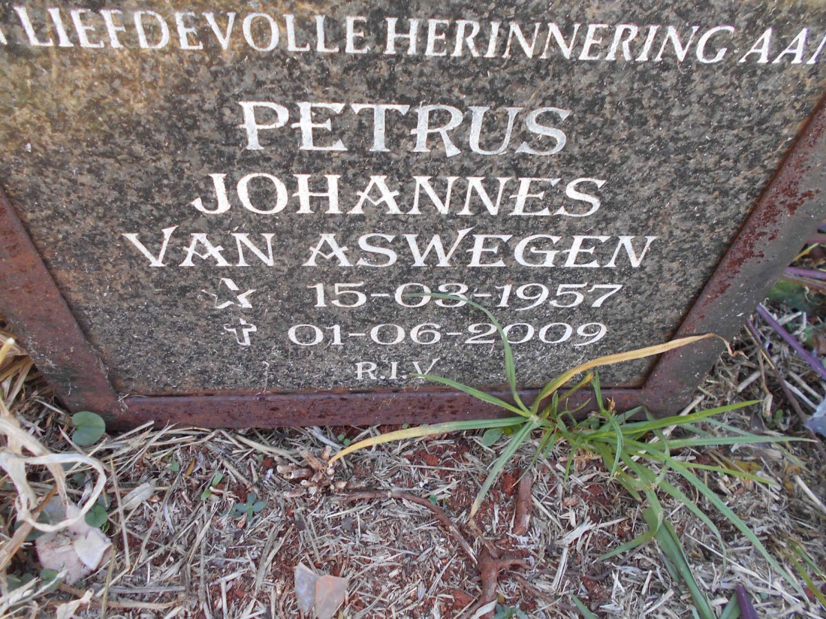 ASWEGEN Petrus Johannes, van 1957-2009