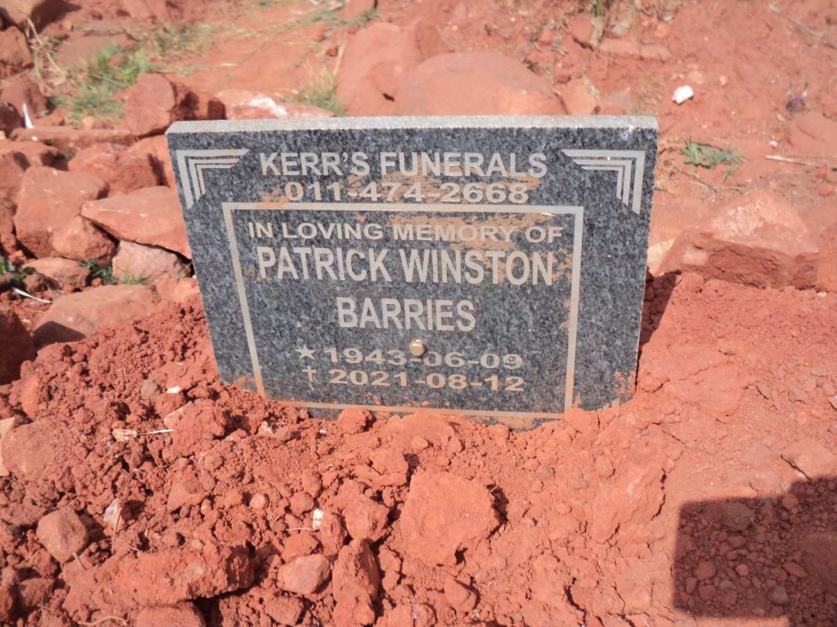 BARRIES Patrick Winston 1943-2021