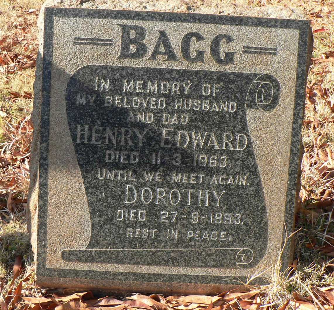 BAGG Henry Edward -1963 &amp; Dorothy -1993
