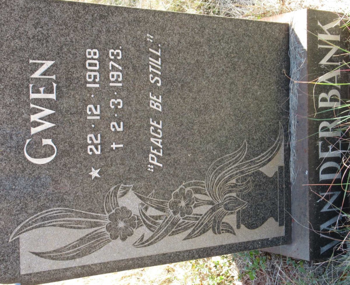BANK Gwen, van der  1908-1973