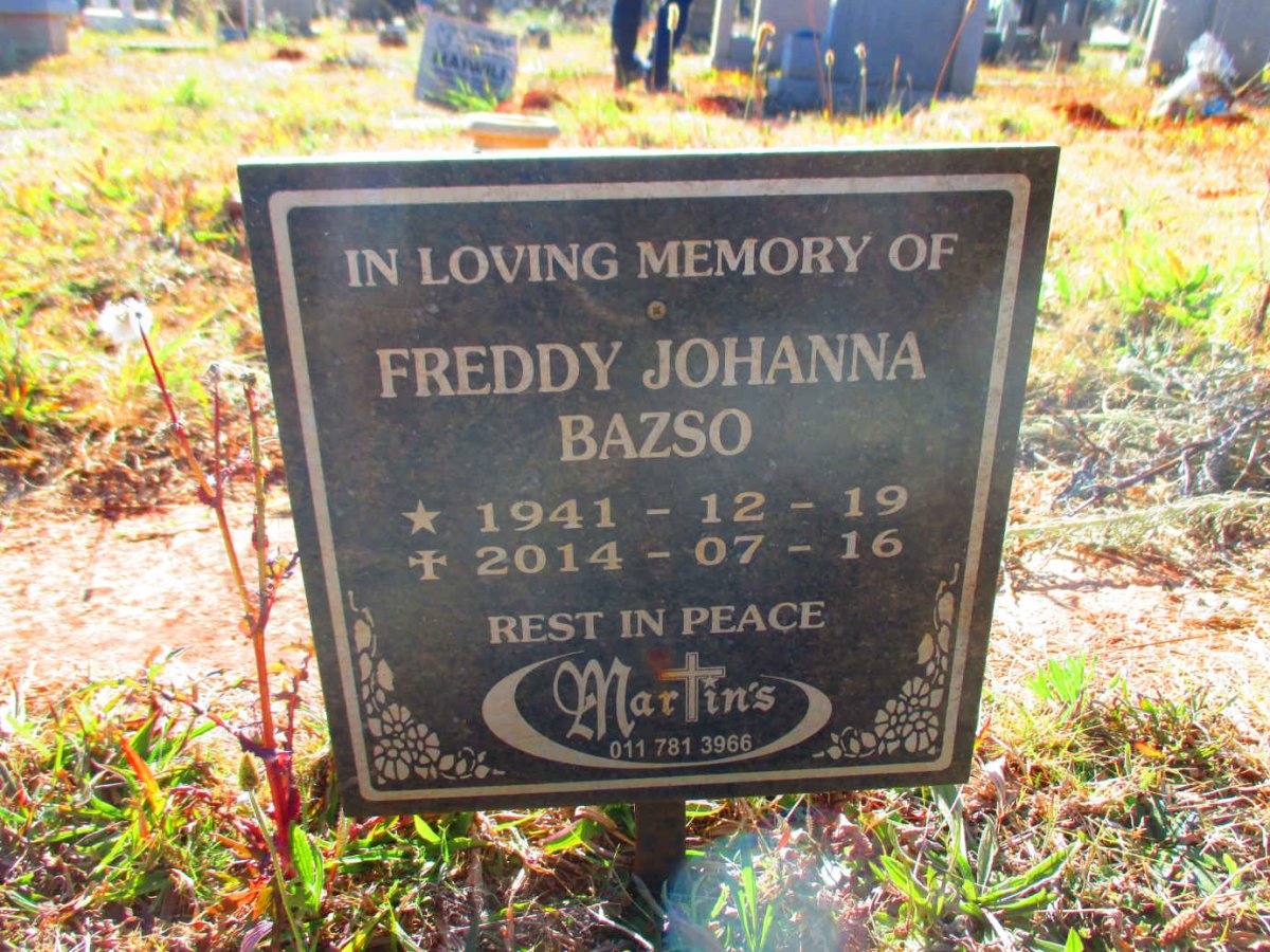 BAZSO Freddy Johanna 1941-2014