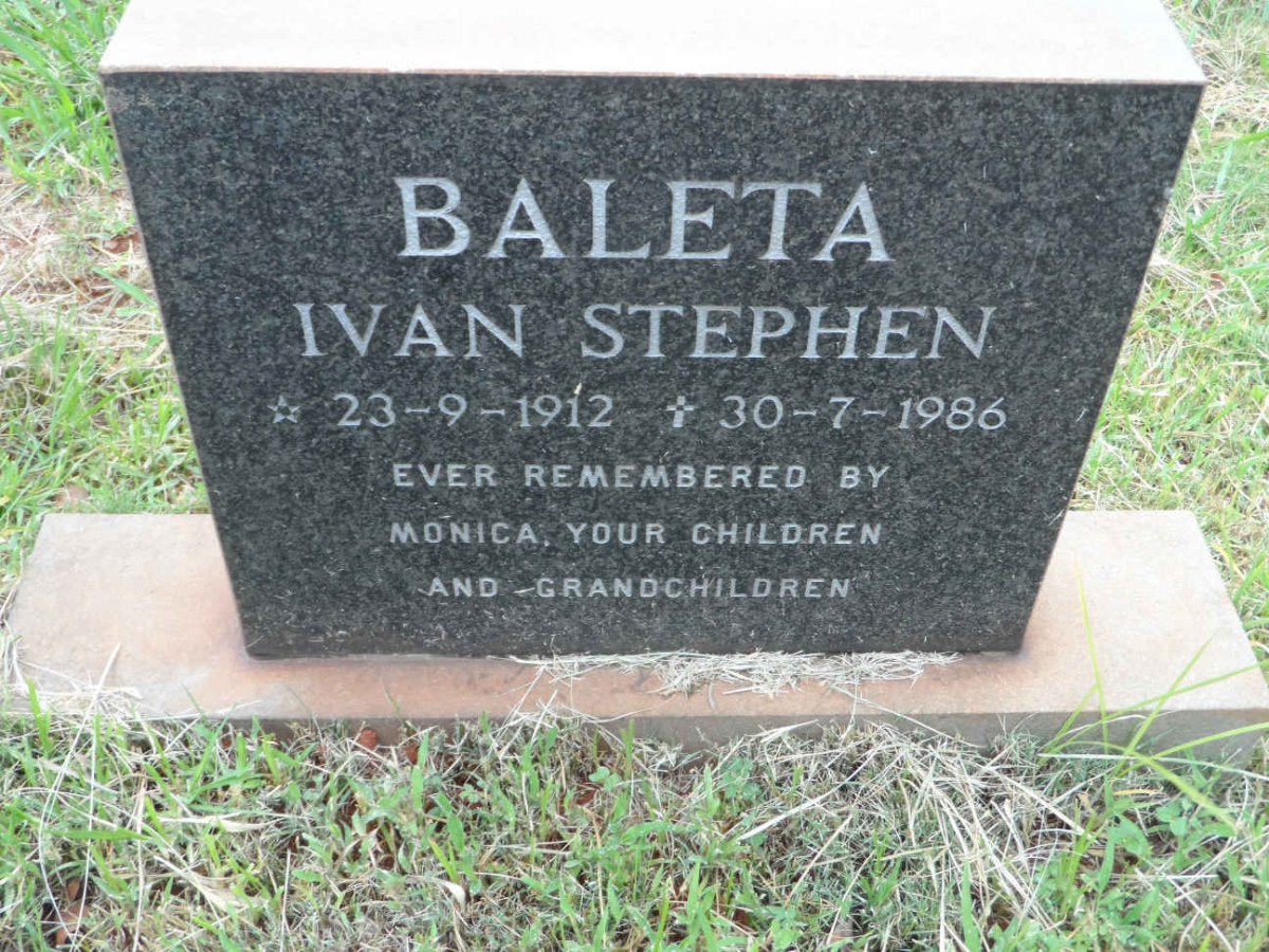 BALETA Ivan Stephen 1912-1986