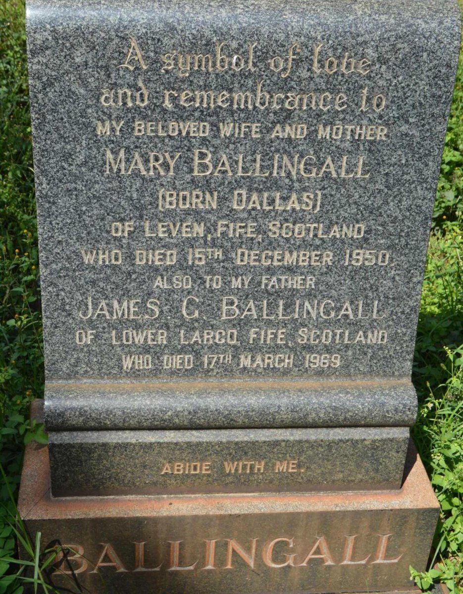 BALLINGALL James G. -1969 &amp; Mary DALLAS -1950