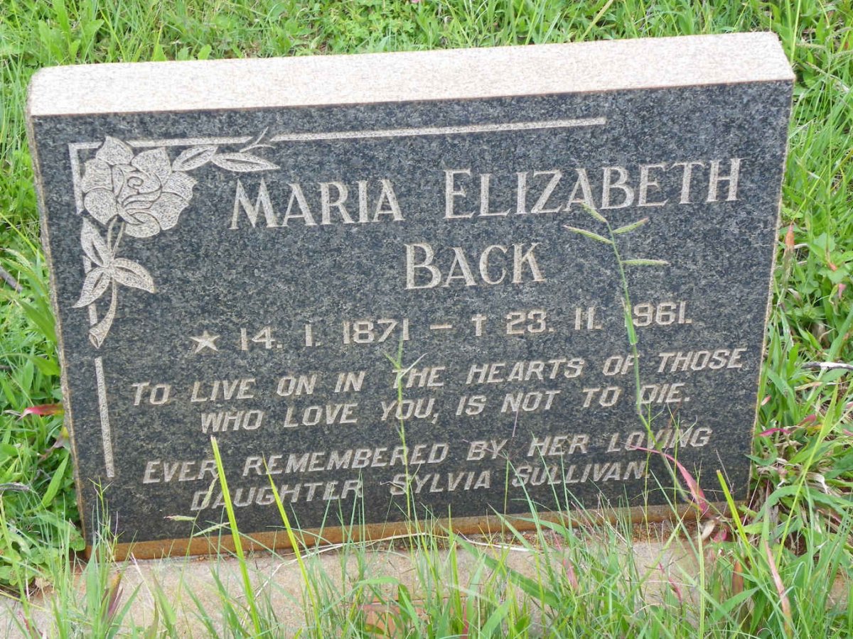 BACK Maria Elizabeth 1871-1961