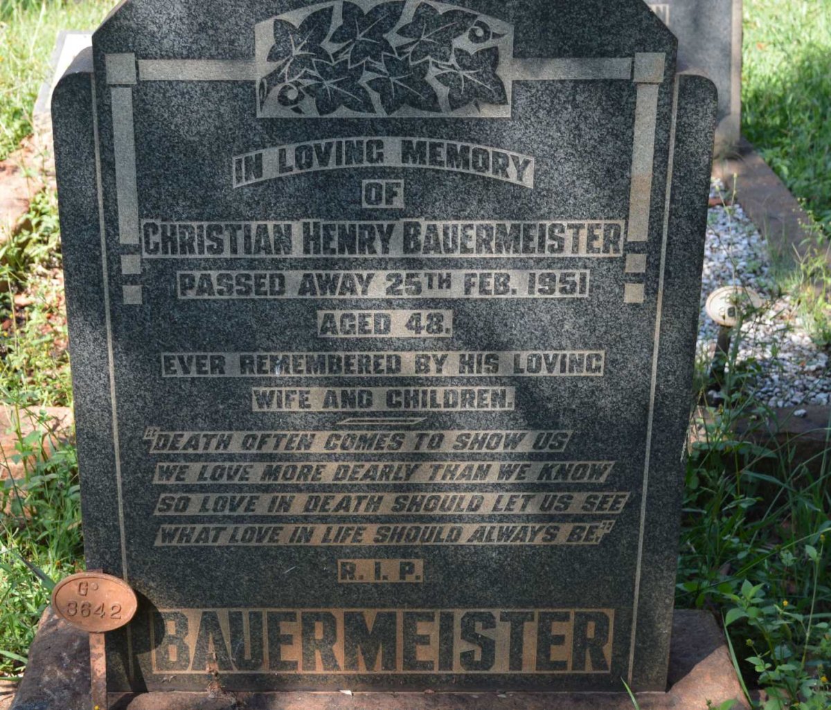 BAUERMEISTER Christian Henry -1951
