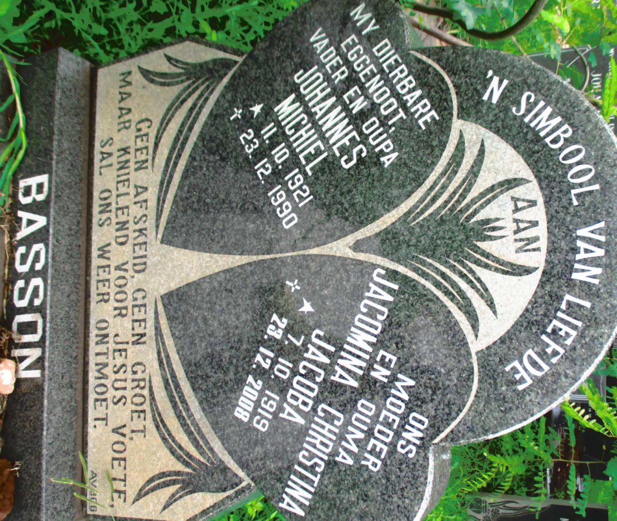 BASSON Johannes Michiel 1921-1990 &amp; Jacomina Christina Jacoba 1919-2008