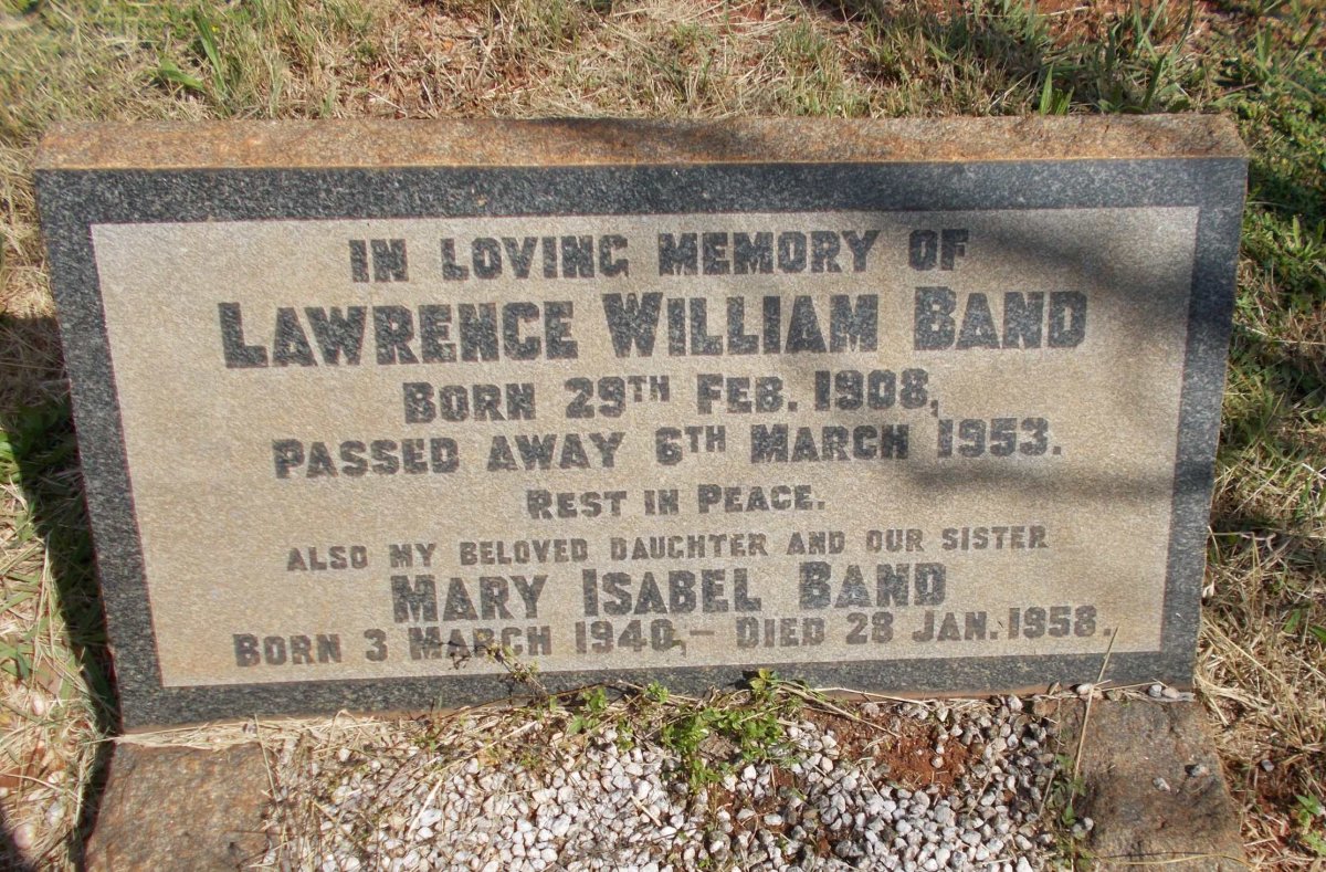 BAND Lawrence William 1908-1953 :: BAND Mary Isabel 1940-1958 